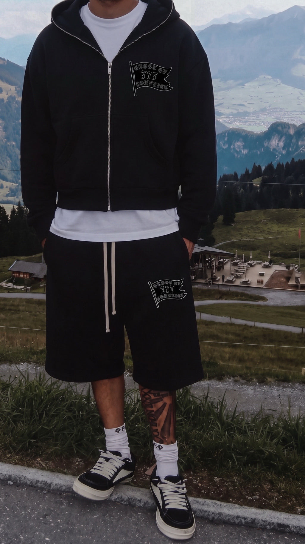 Ghost Flag Hoodie and Shorts Set