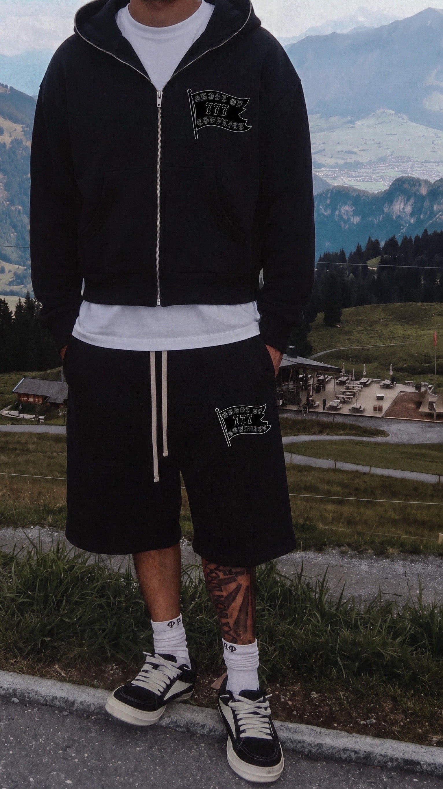 Ghost Flag Hoodie and Shorts Set