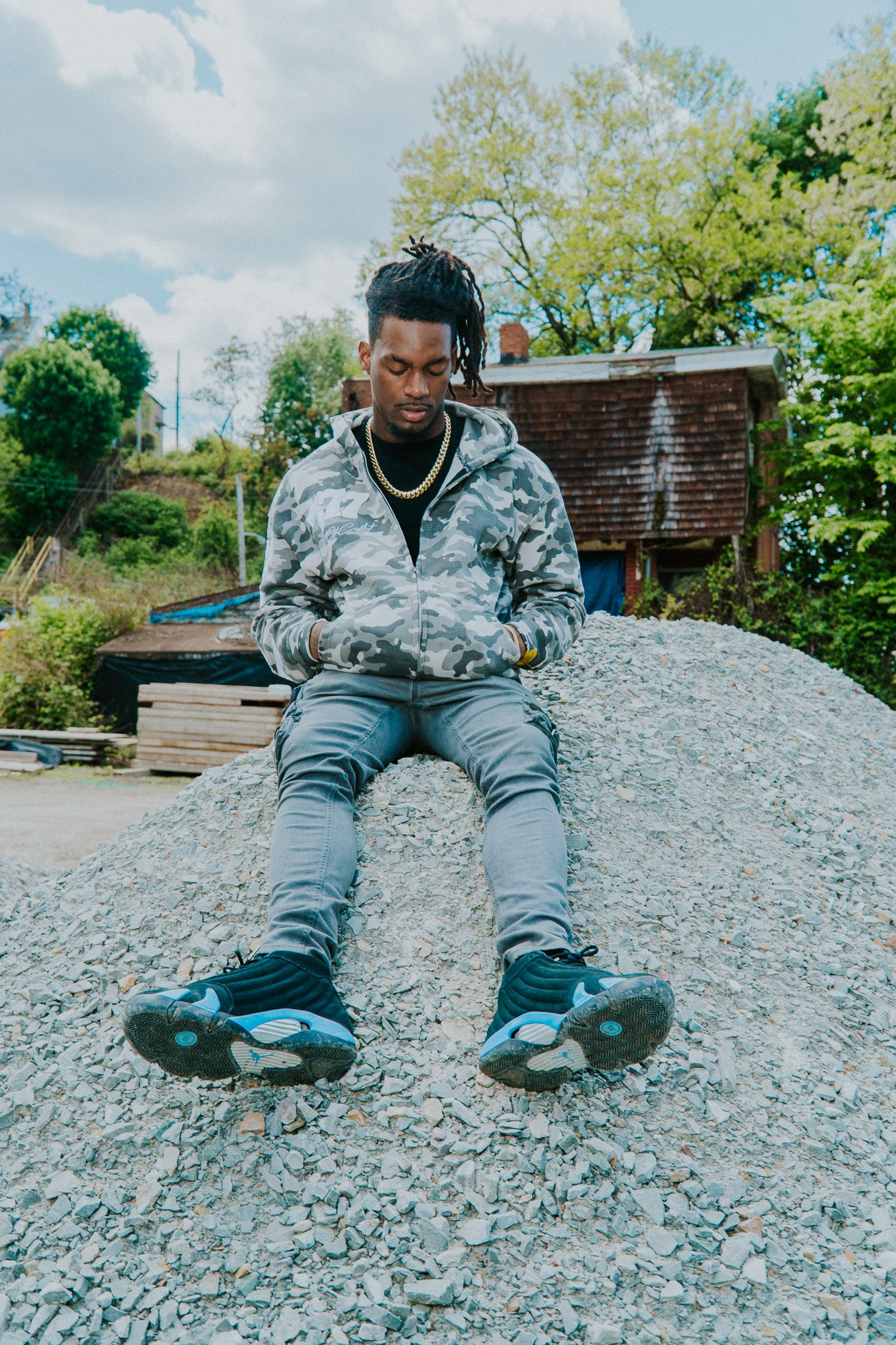 Gray Conflict Division Zip Up Hoodie