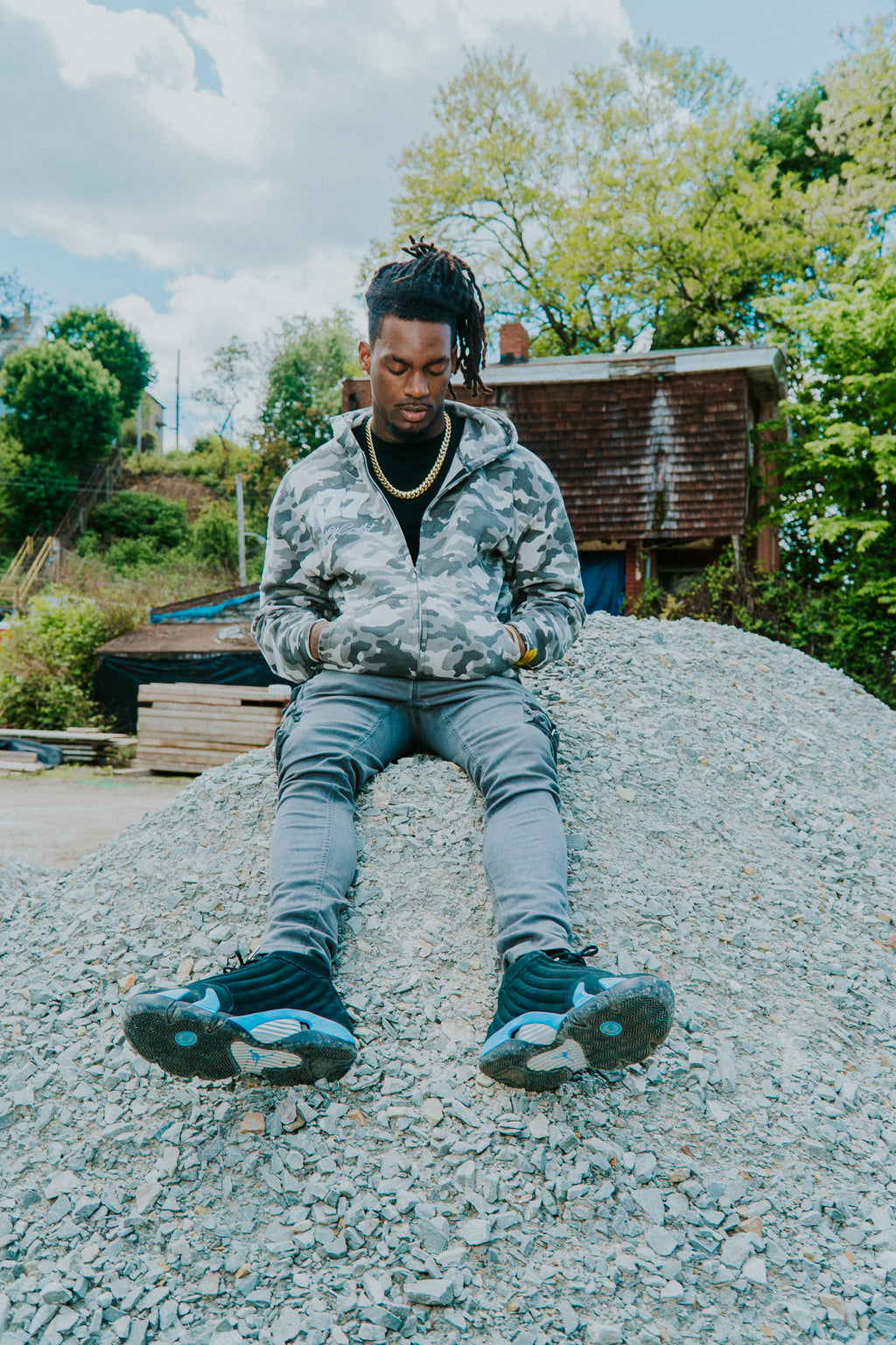 Gray Conflict Division Zip Up Hoodie