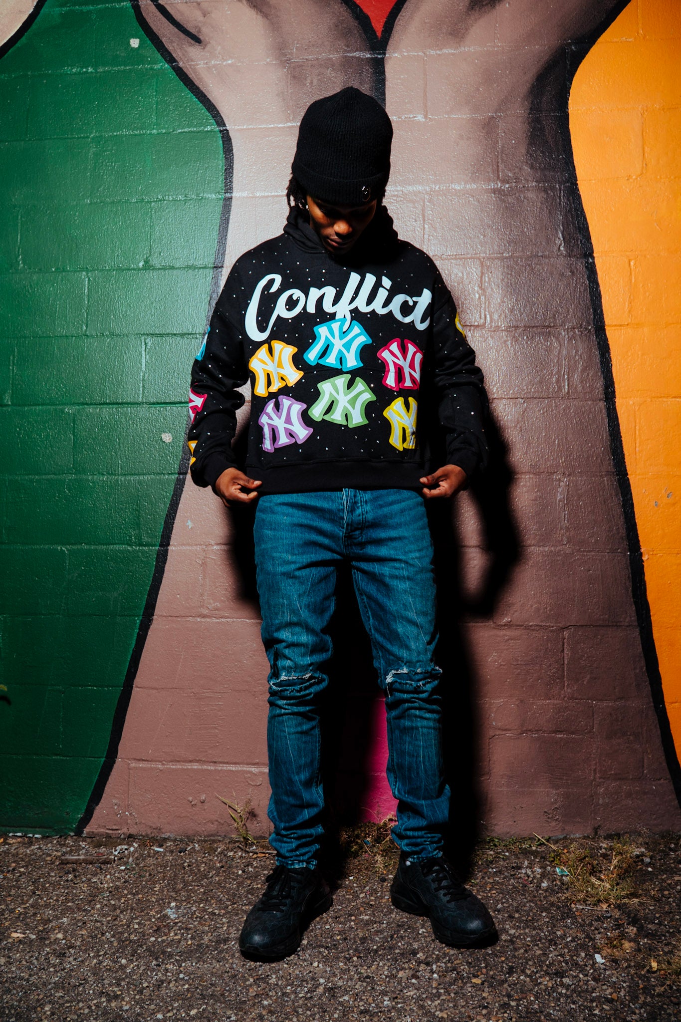Speckled Rhinestone NY Hoodie
