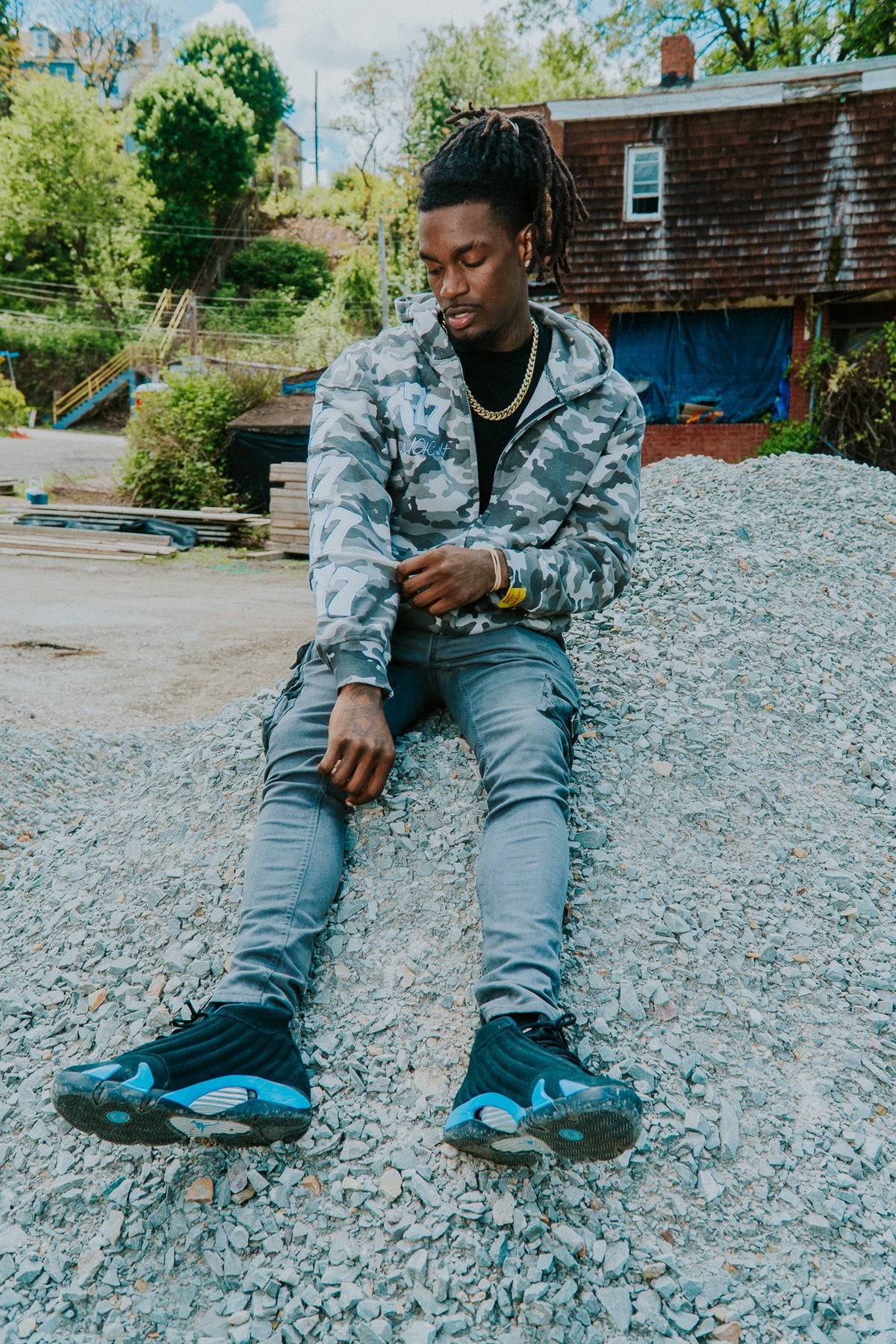 Gray Conflict Division Zip Up Hoodie