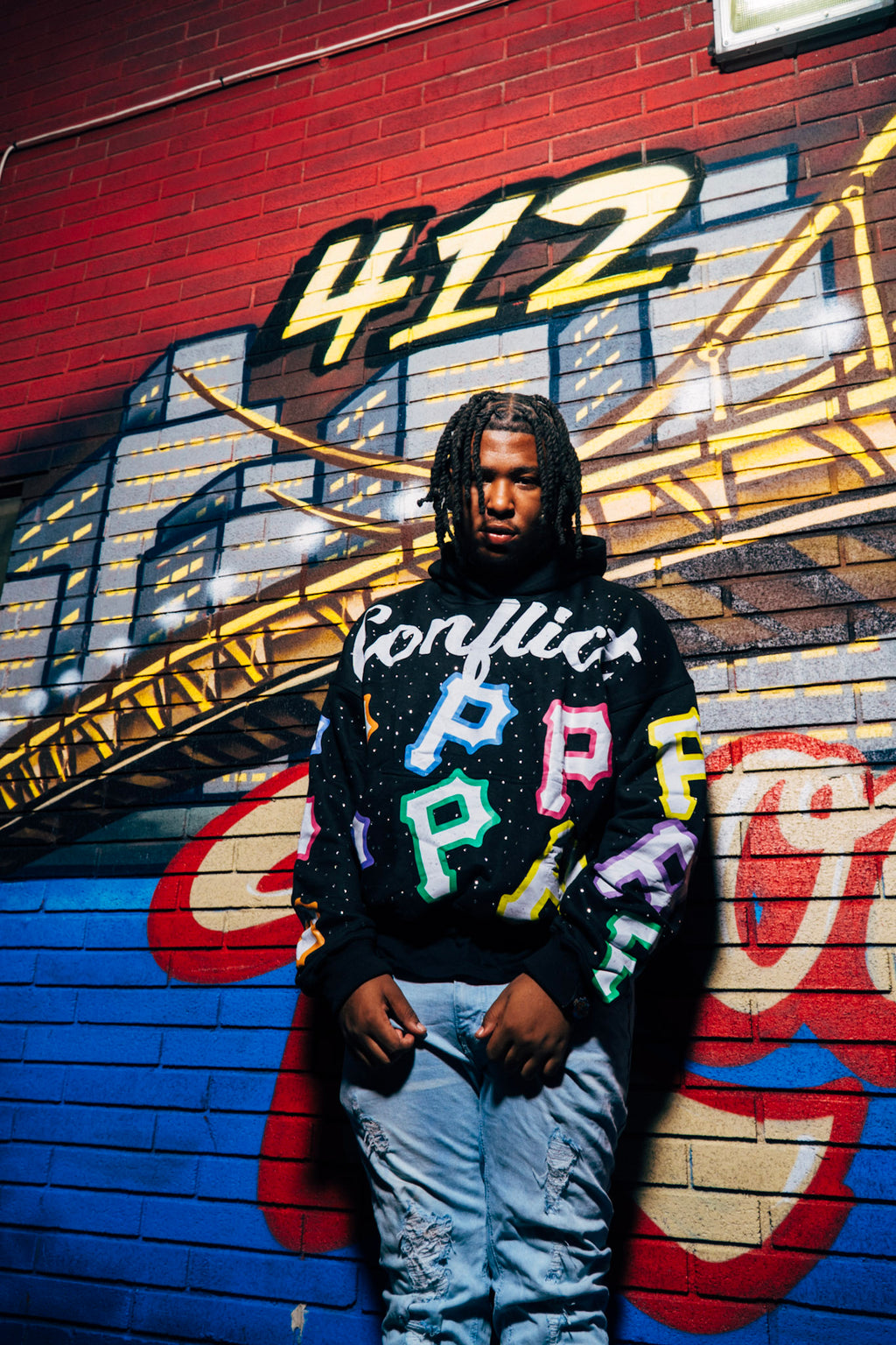 Speckled Rhinestone Pittsburgh P Hoodie