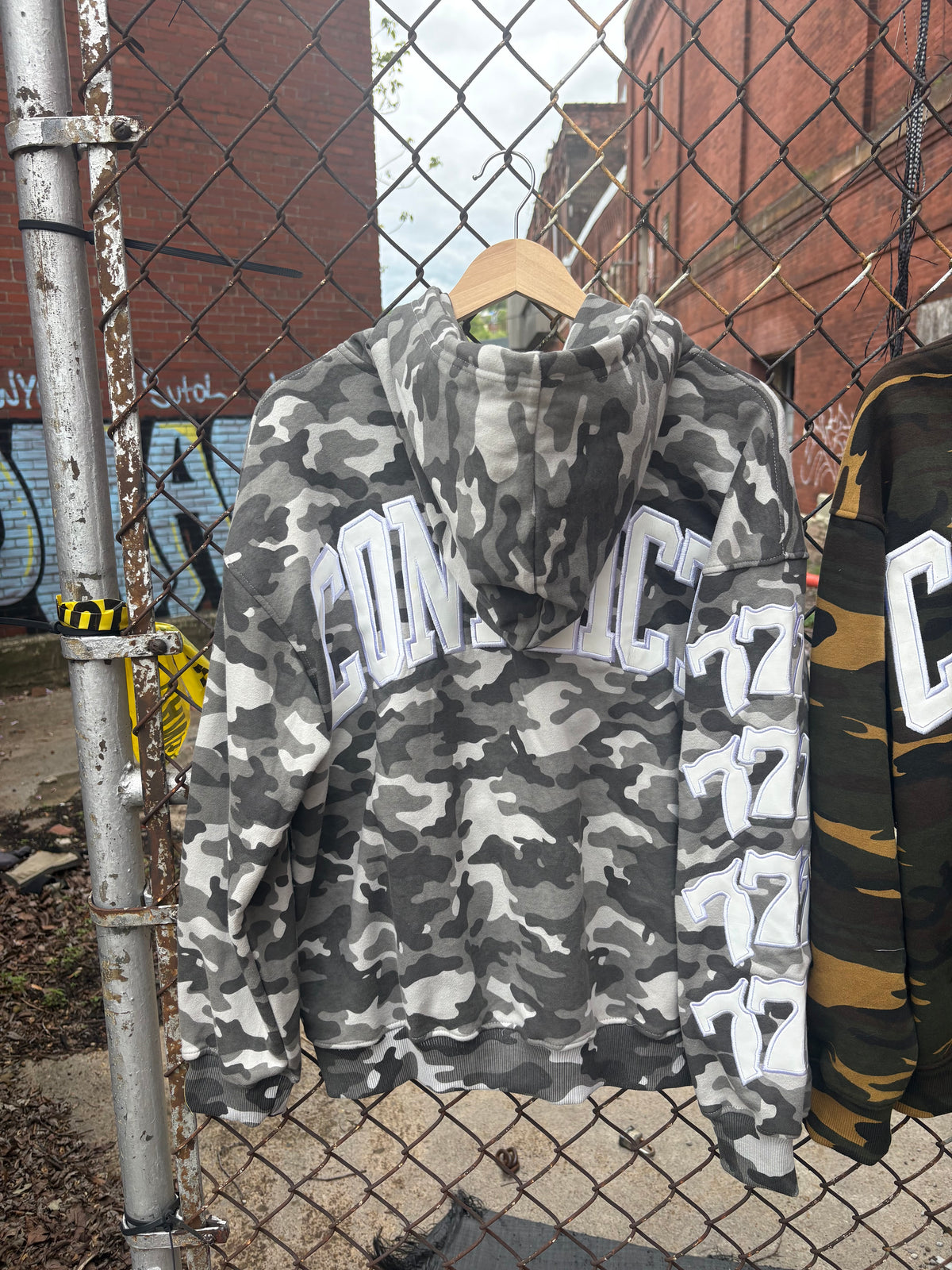 Gray Conflict Division Zip Up Hoodie