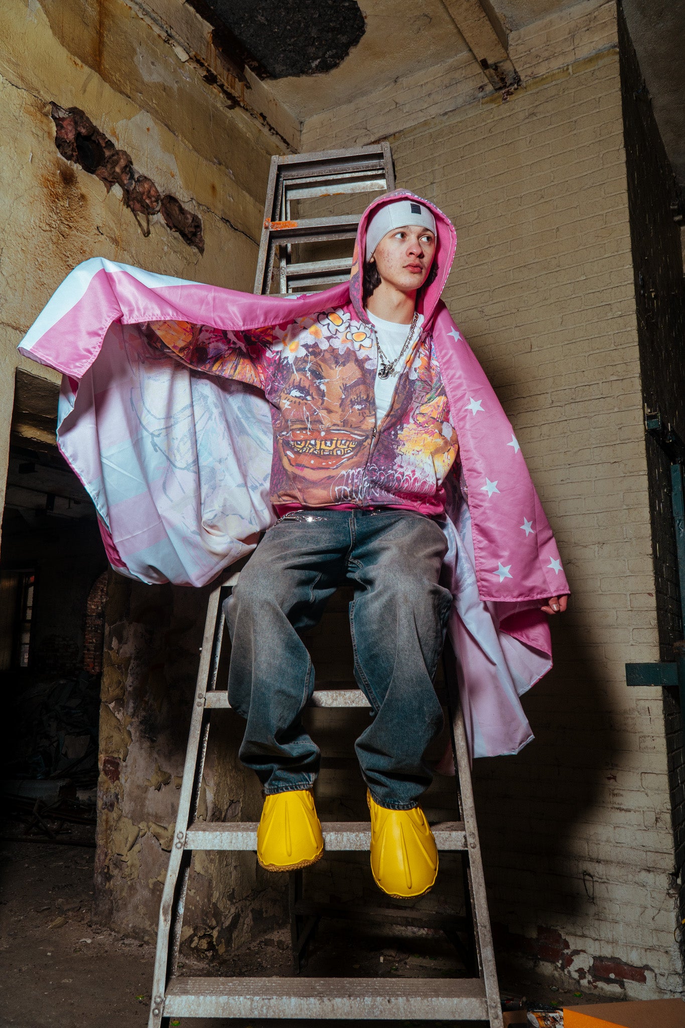 Glee Garden Zip Up Hoodie Blush Pink