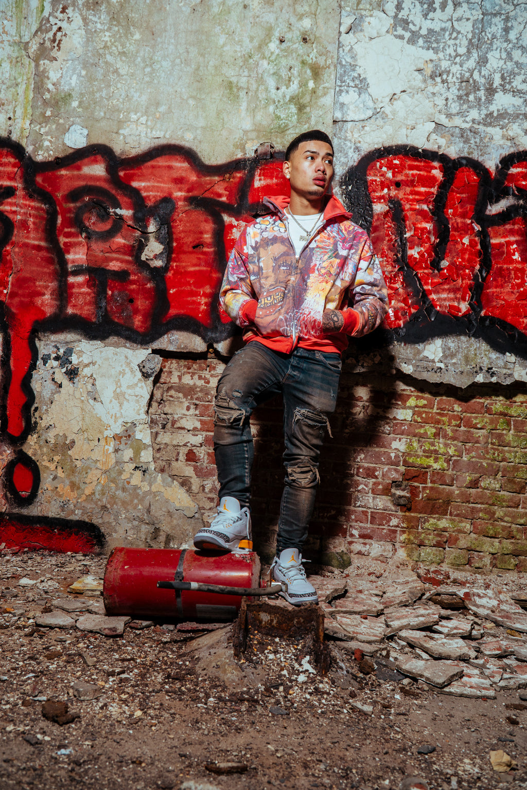 Glee Garden Zip Up Hoodie Scarlet Red