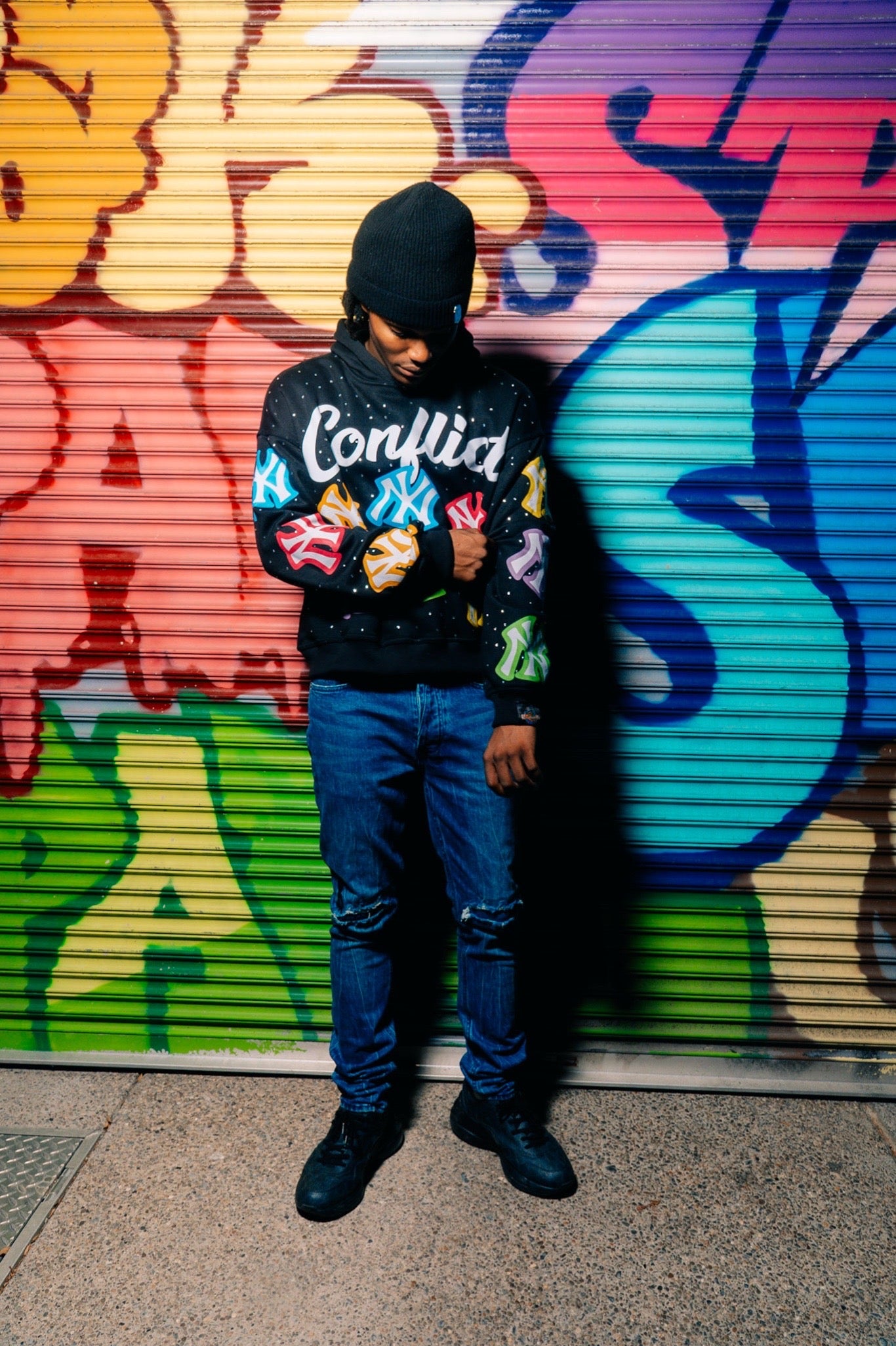 Speckled Rhinestone NY Hoodie