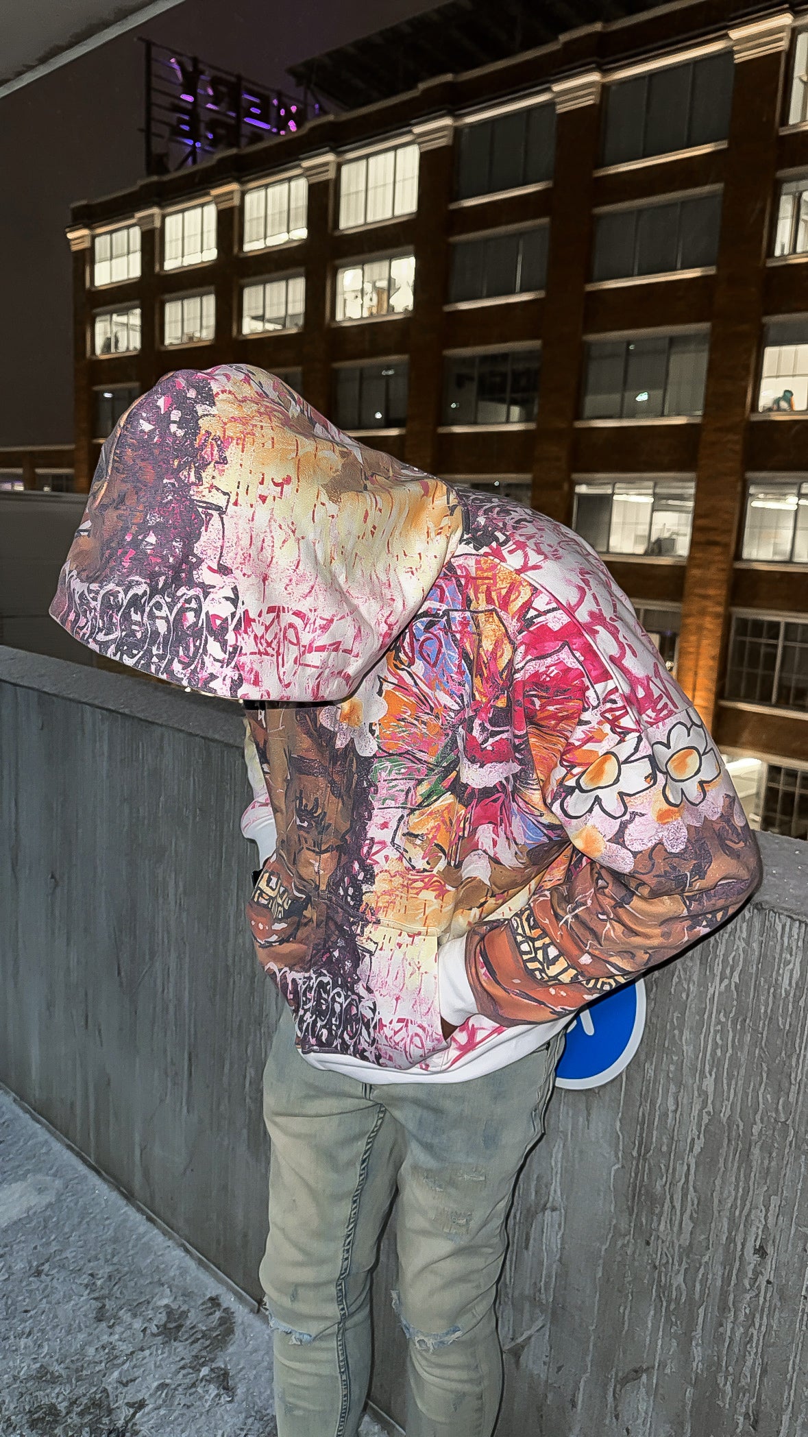 Glee Garden Zip Up Hoodie Stark White