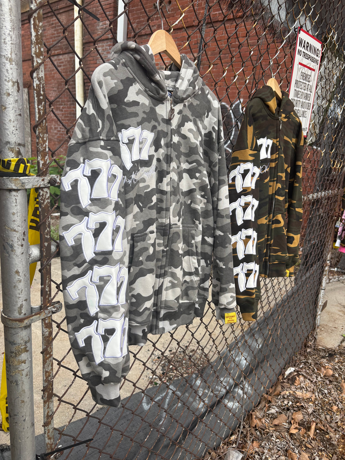 Gray Conflict Division Zip Up Hoodie