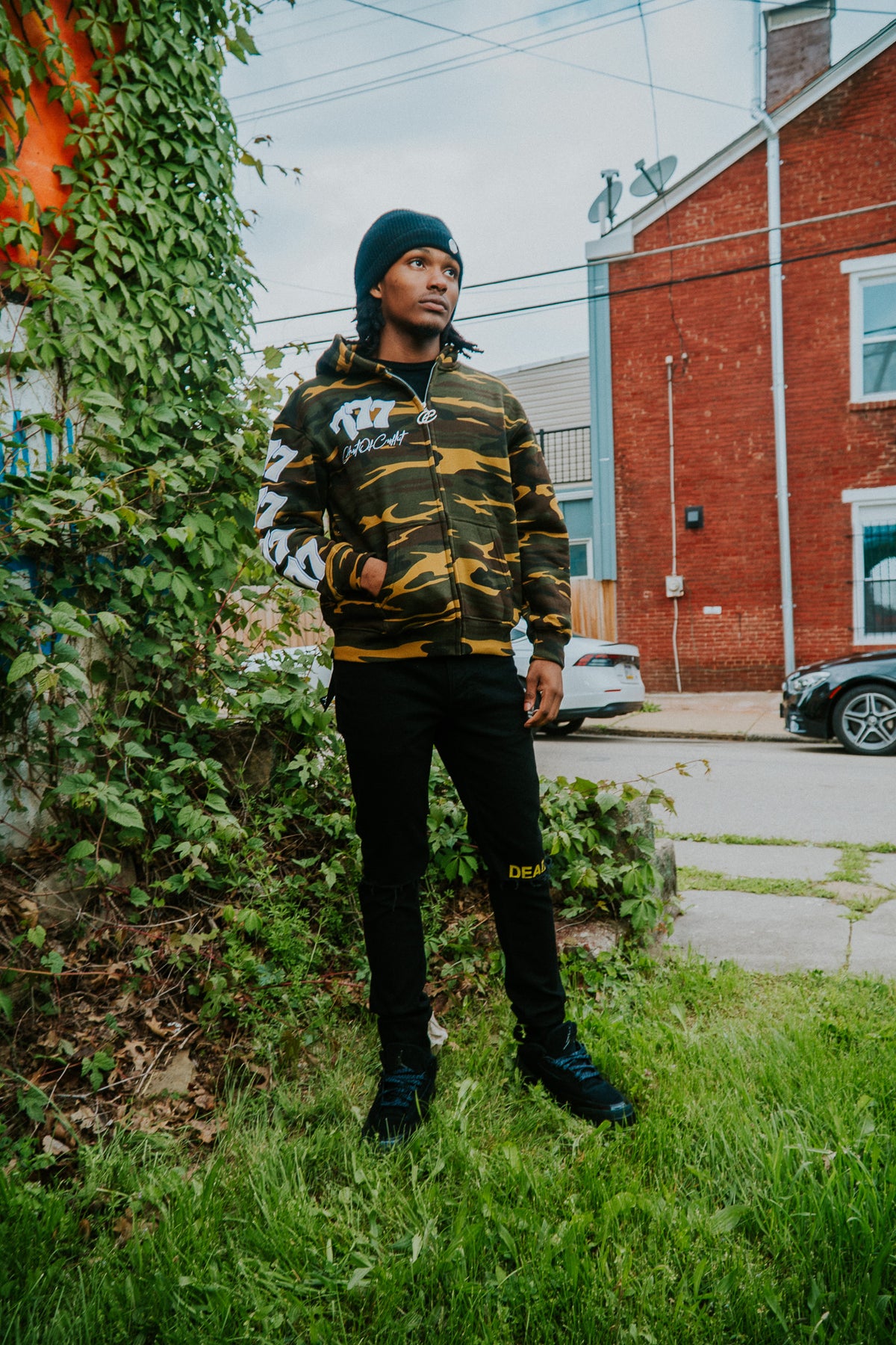 Green Conflict Division Zip Up Hoodie
