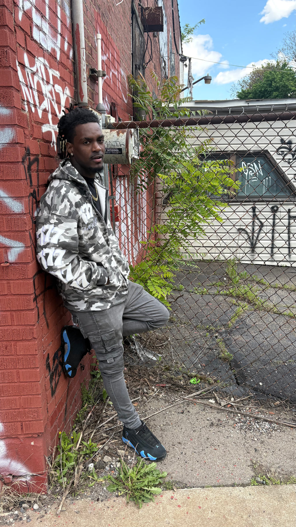 Gray Conflict Division Zip Up Hoodie