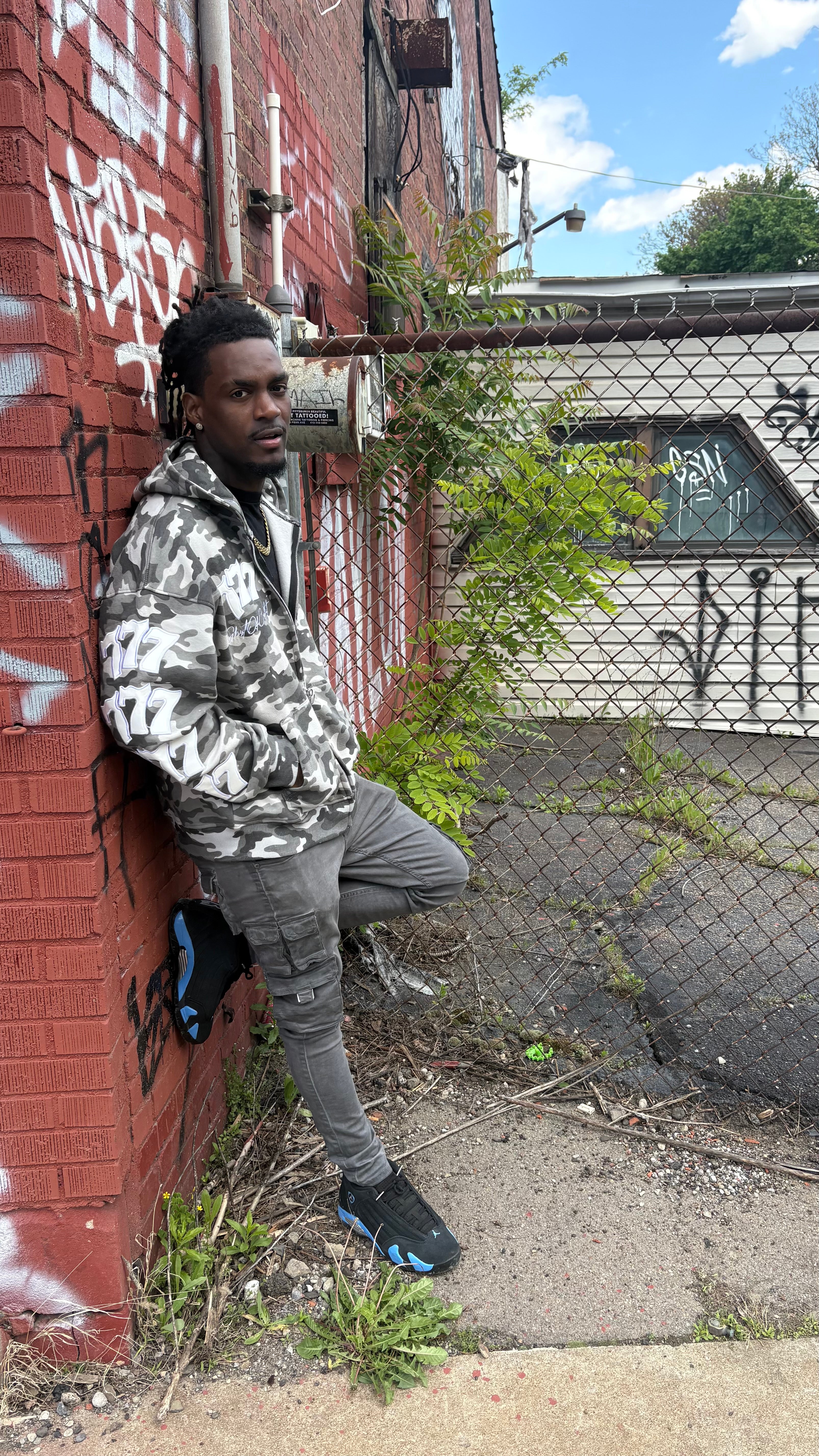 Gray Conflict Division Zip Up Hoodie