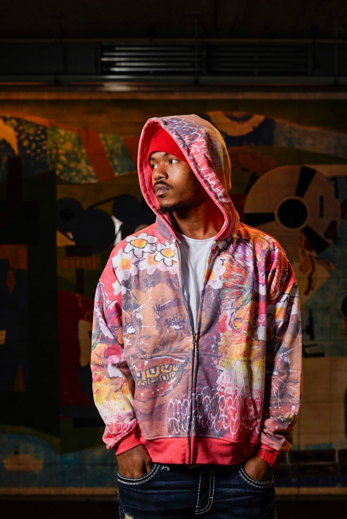 Scarlet Red Glee Garden Zip Up Hoodie