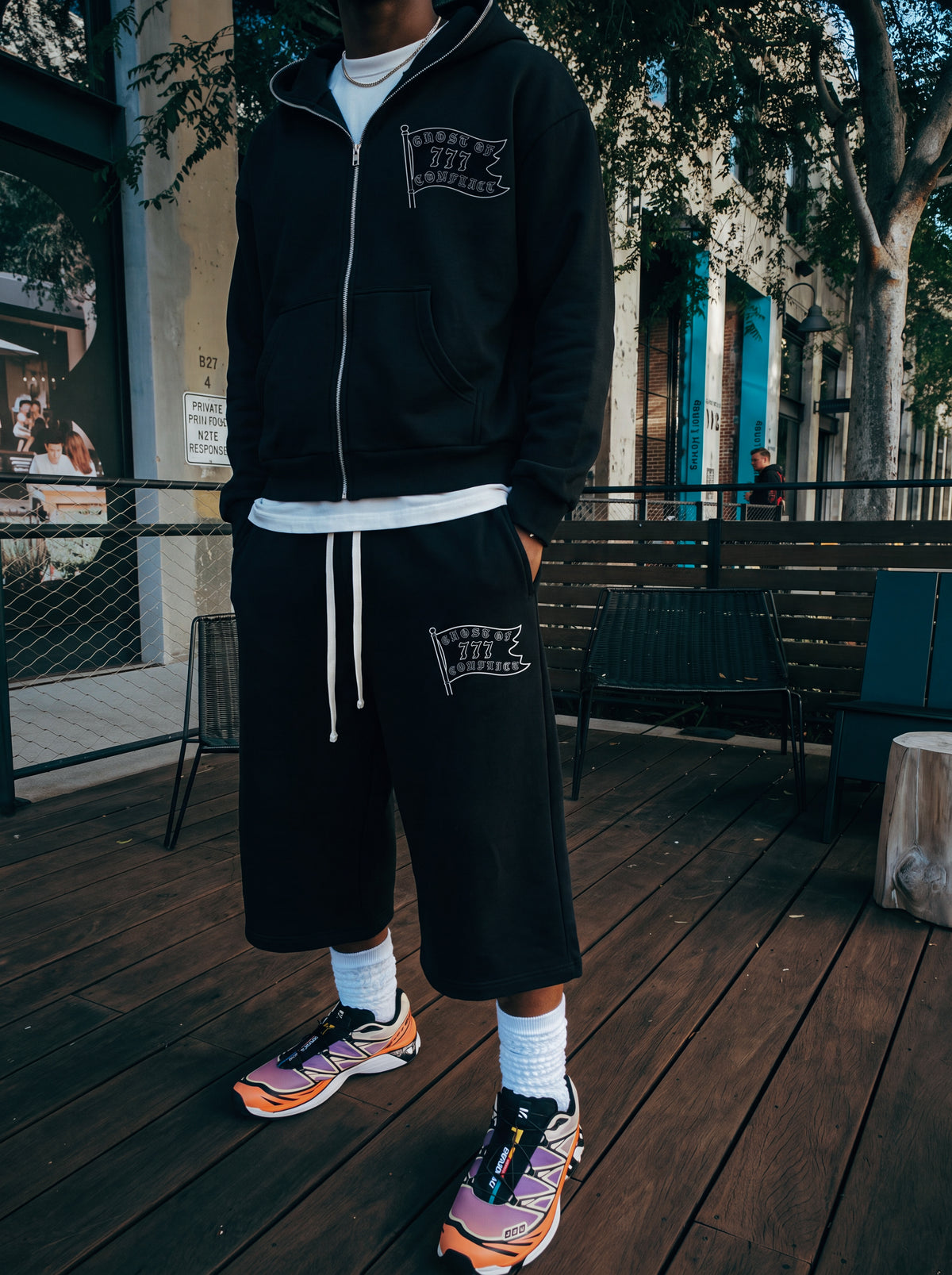 Ghost Flag Hoodie and Shorts Set