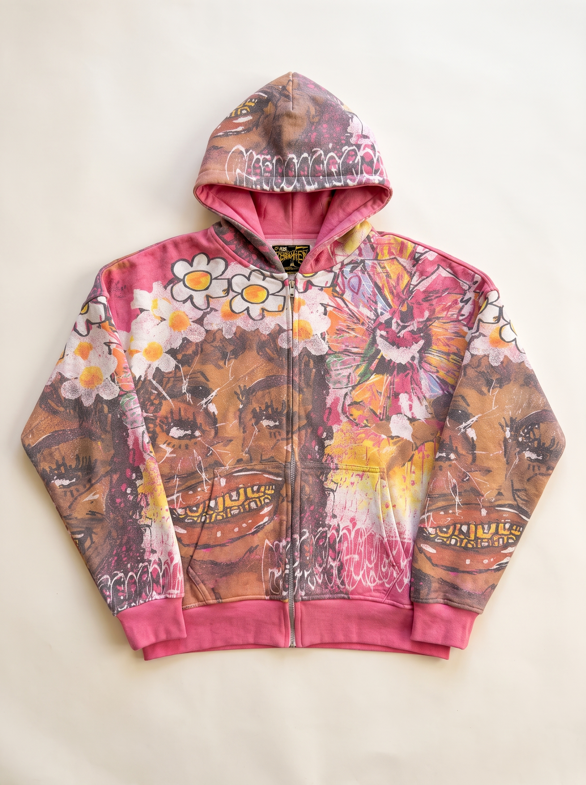 Blush Pink Glee Garden Zip Up Hoodie