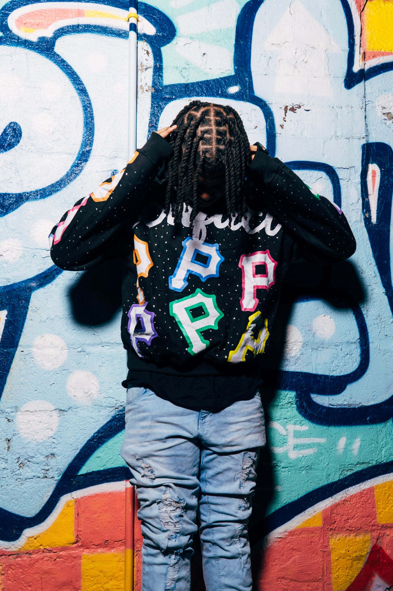 Speckled Rhinestone Pittsburgh P Hoodie