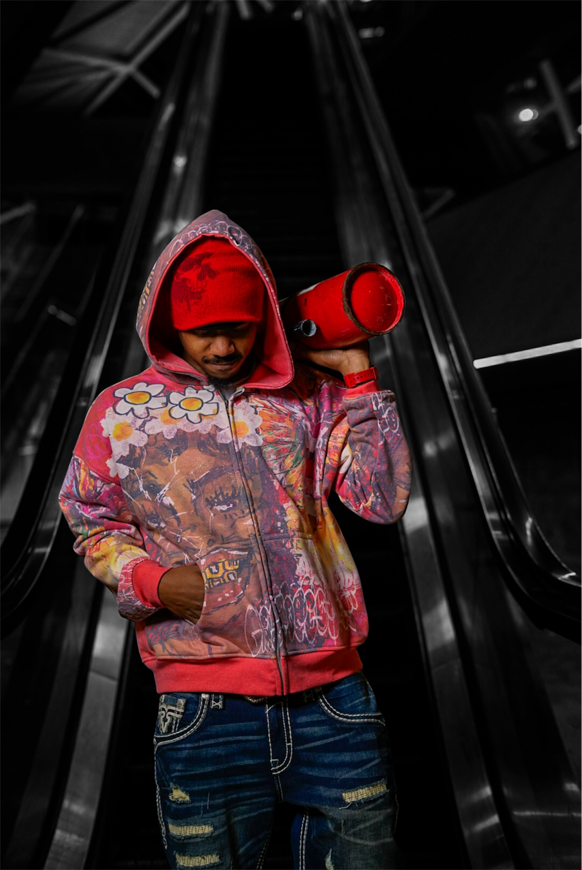 Scarlet Red Glee Garden Zip Up Hoodie