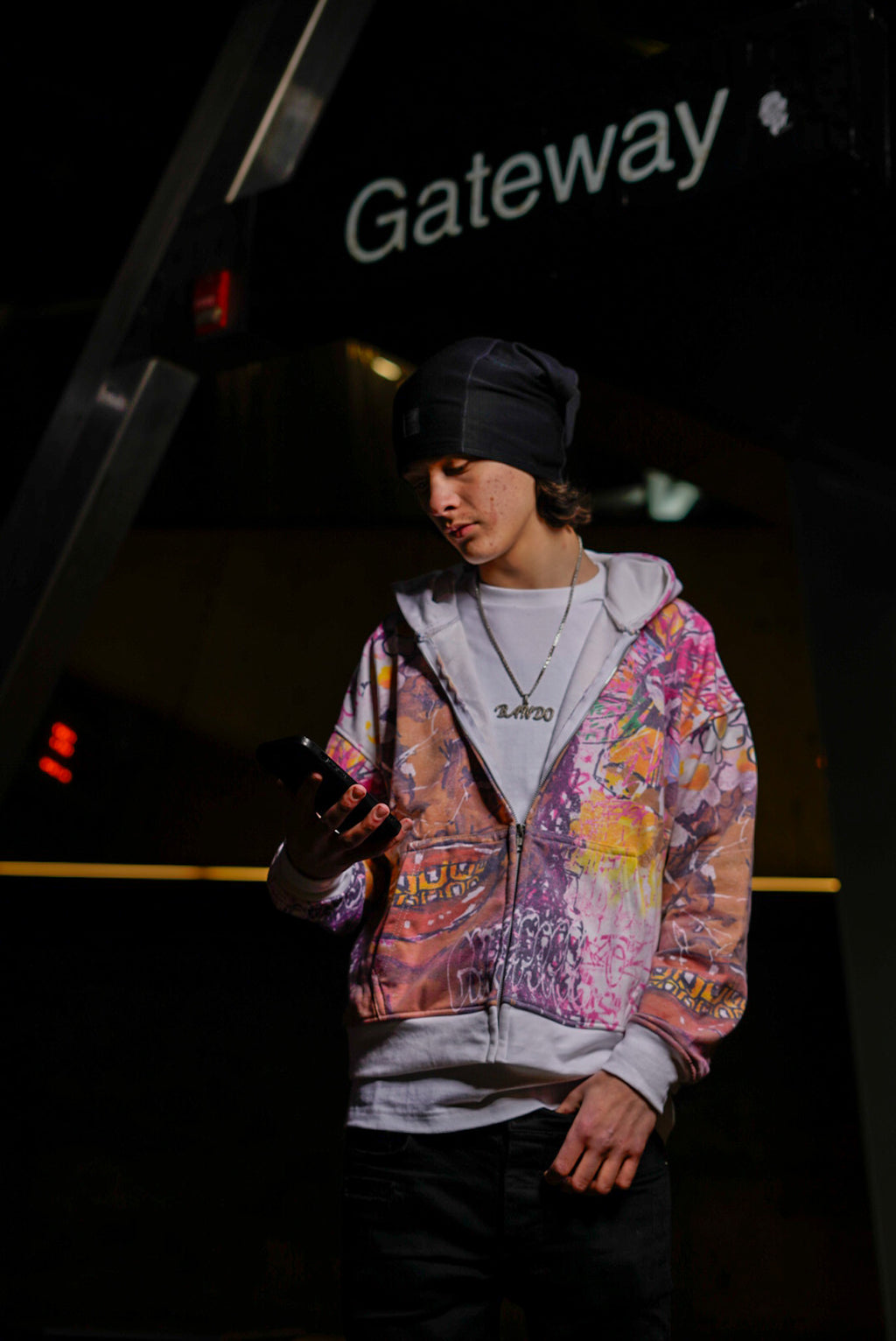 Glee Garden Zip Up Hoodie Stark White