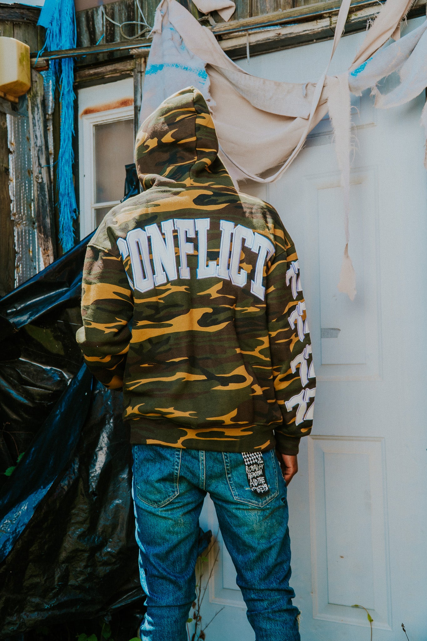 Green Conflict Division Zip Up Hoodie