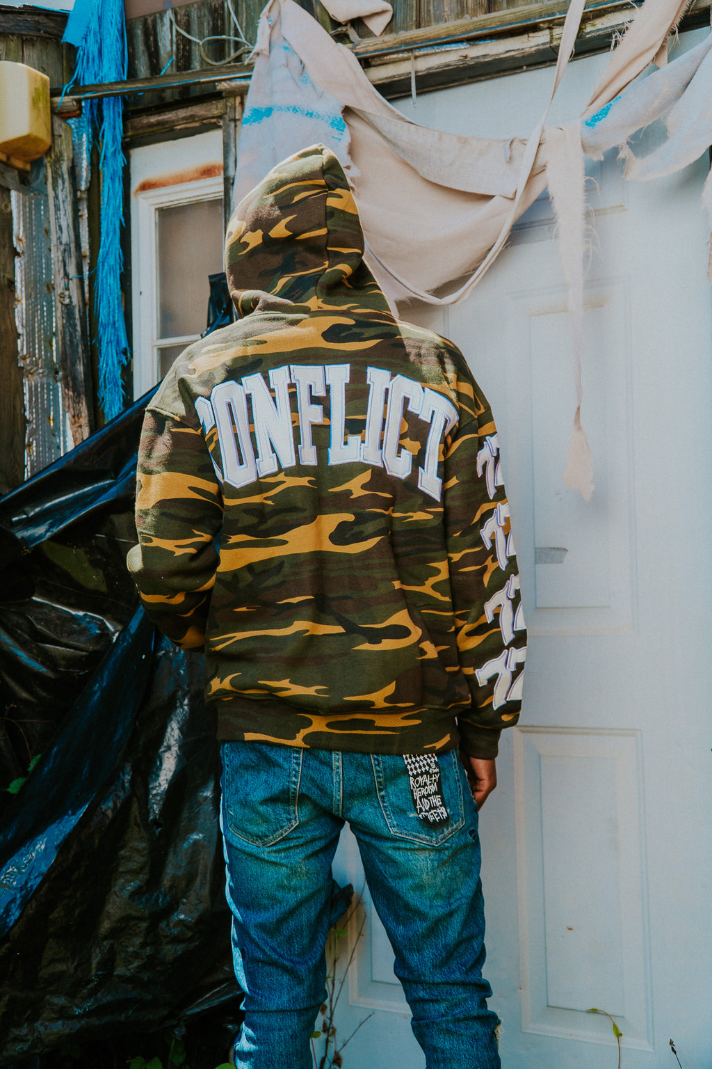 Green Conflict Division Zip Up Hoodie