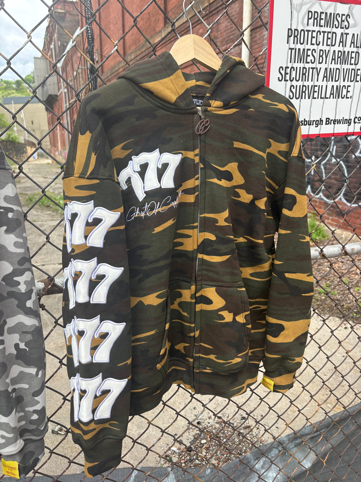 Green Conflict Division Zip Up Hoodie