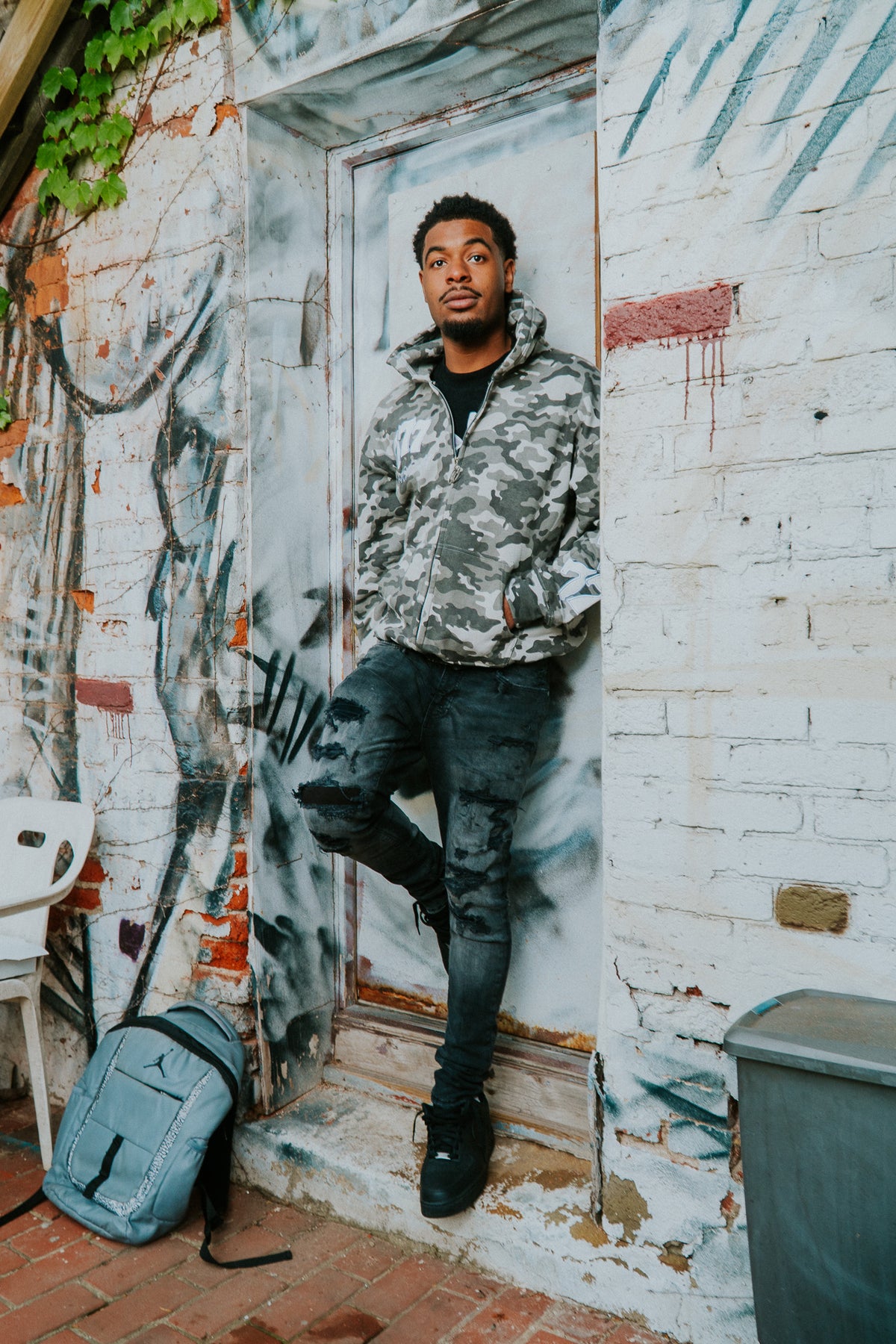 Gray Conflict Division Zip Up Hoodie