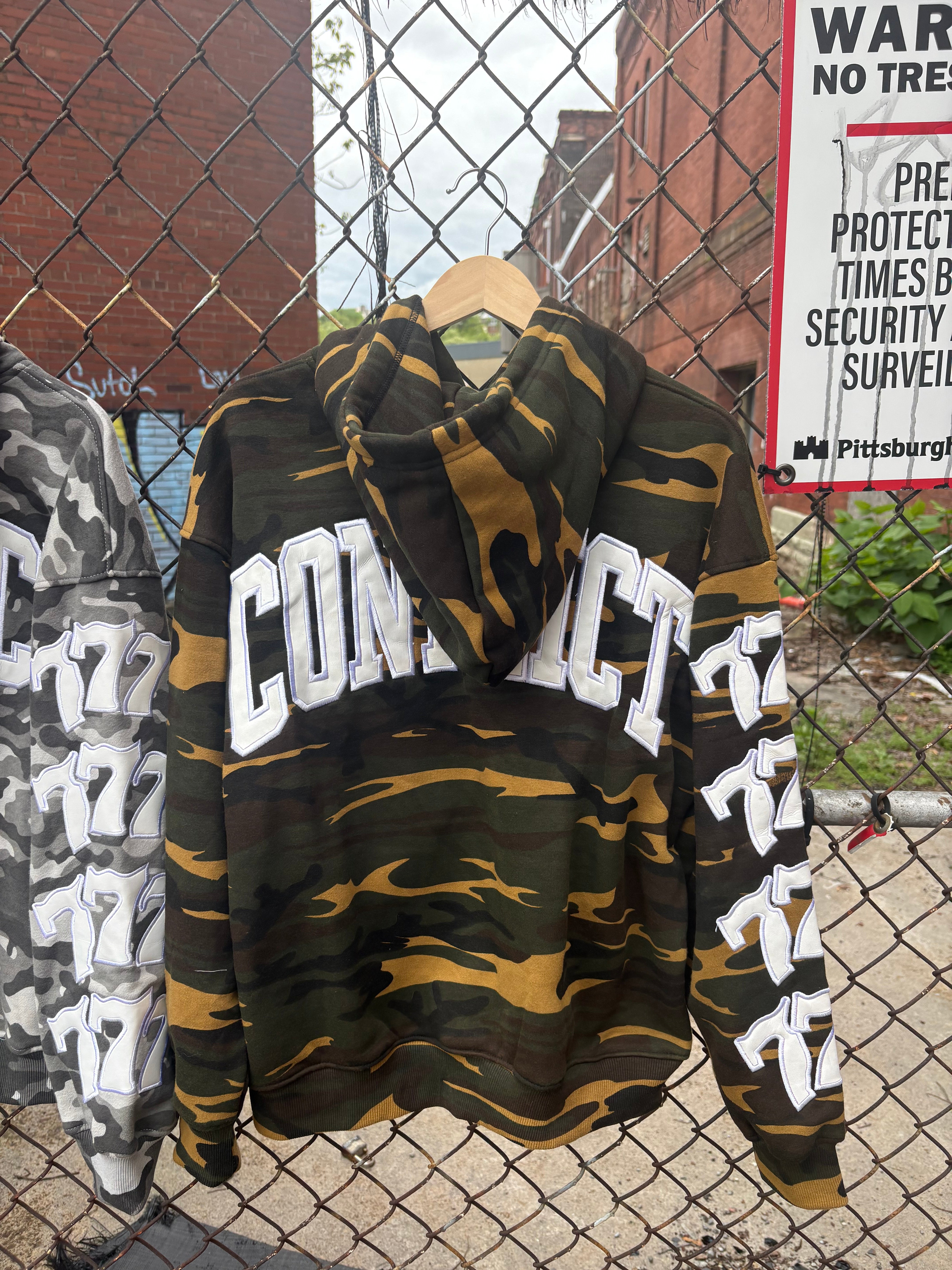Green Conflict Division Zip Up Hoodie