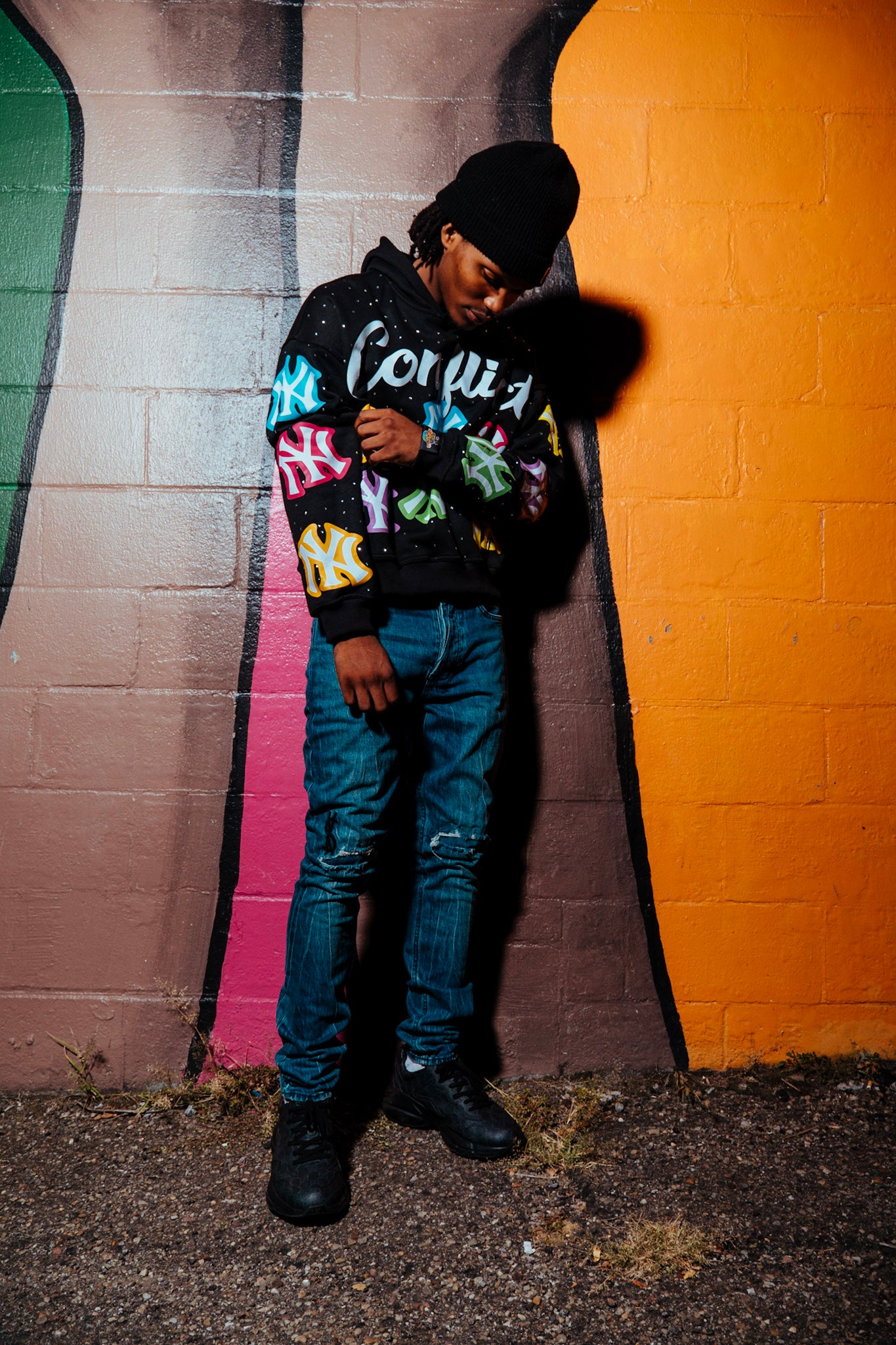 Speckled Rhinestone NY Hoodie