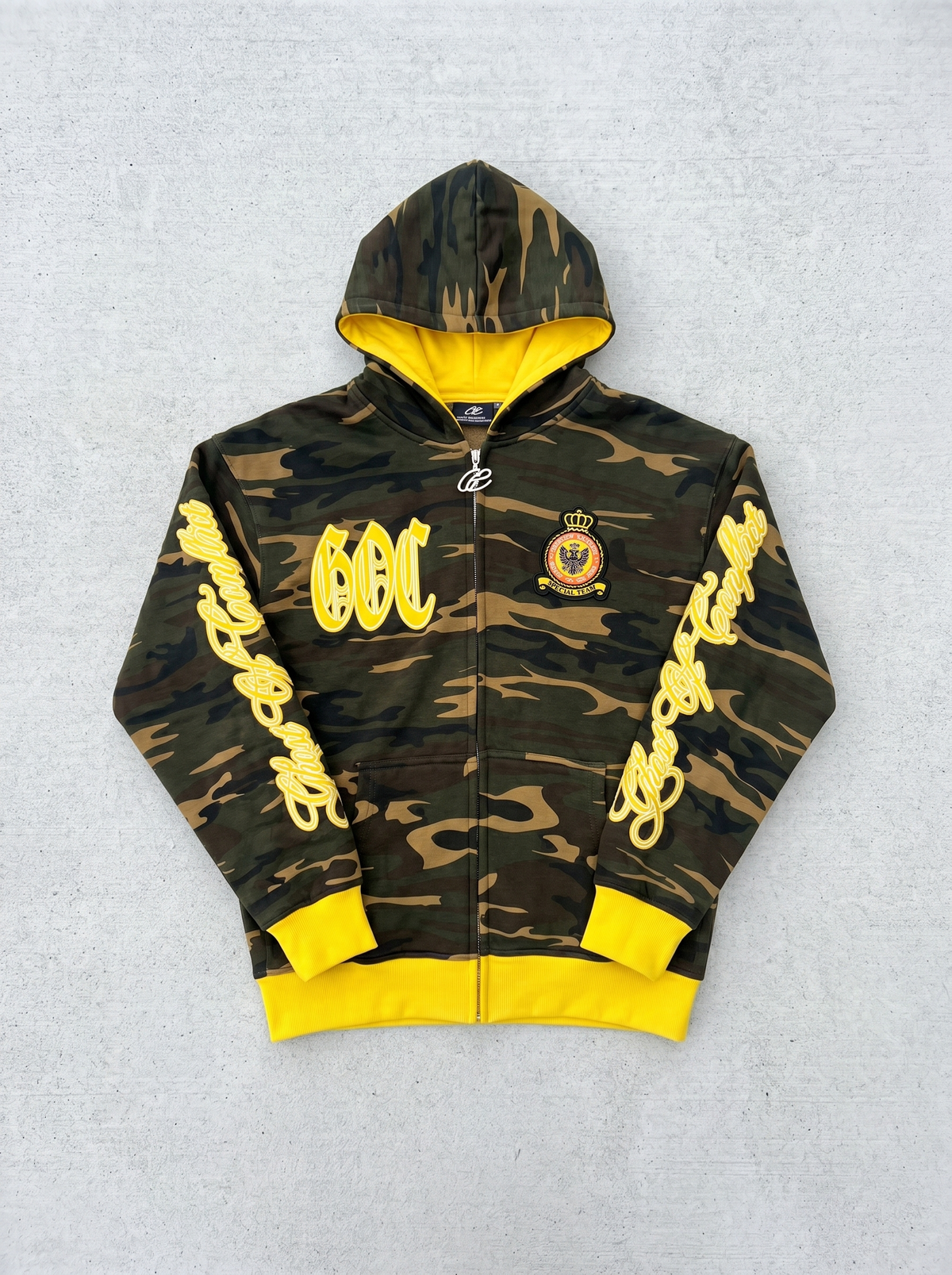 Yellow Victory Unit Zip Up Hoodie