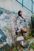 Gray Pink War Zip Up Hoodie