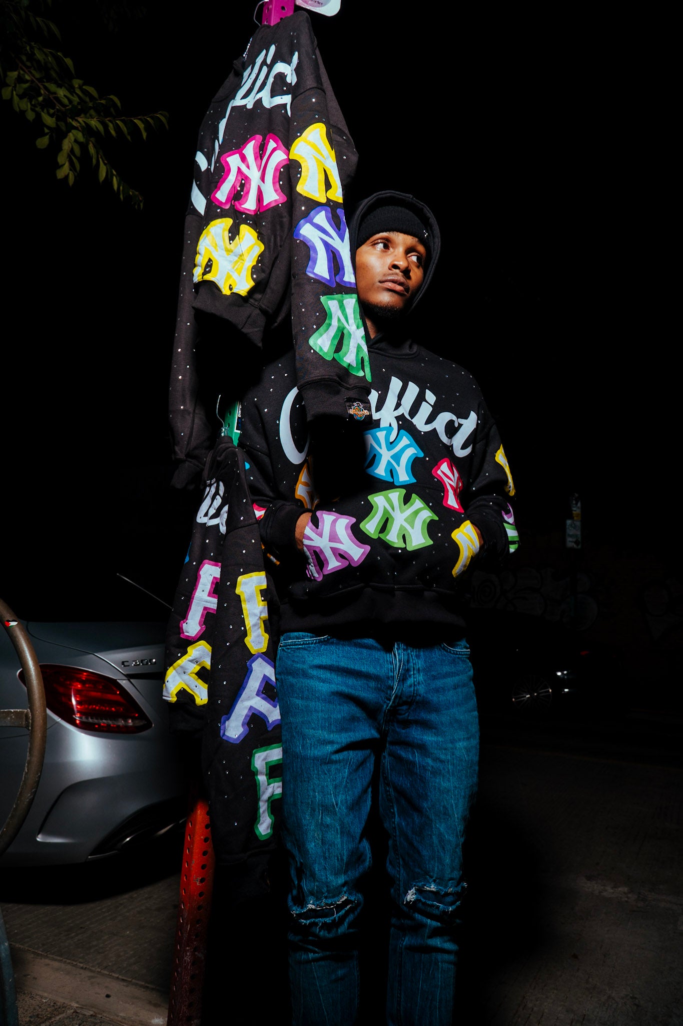 Speckled Rhinestone NY Hoodie