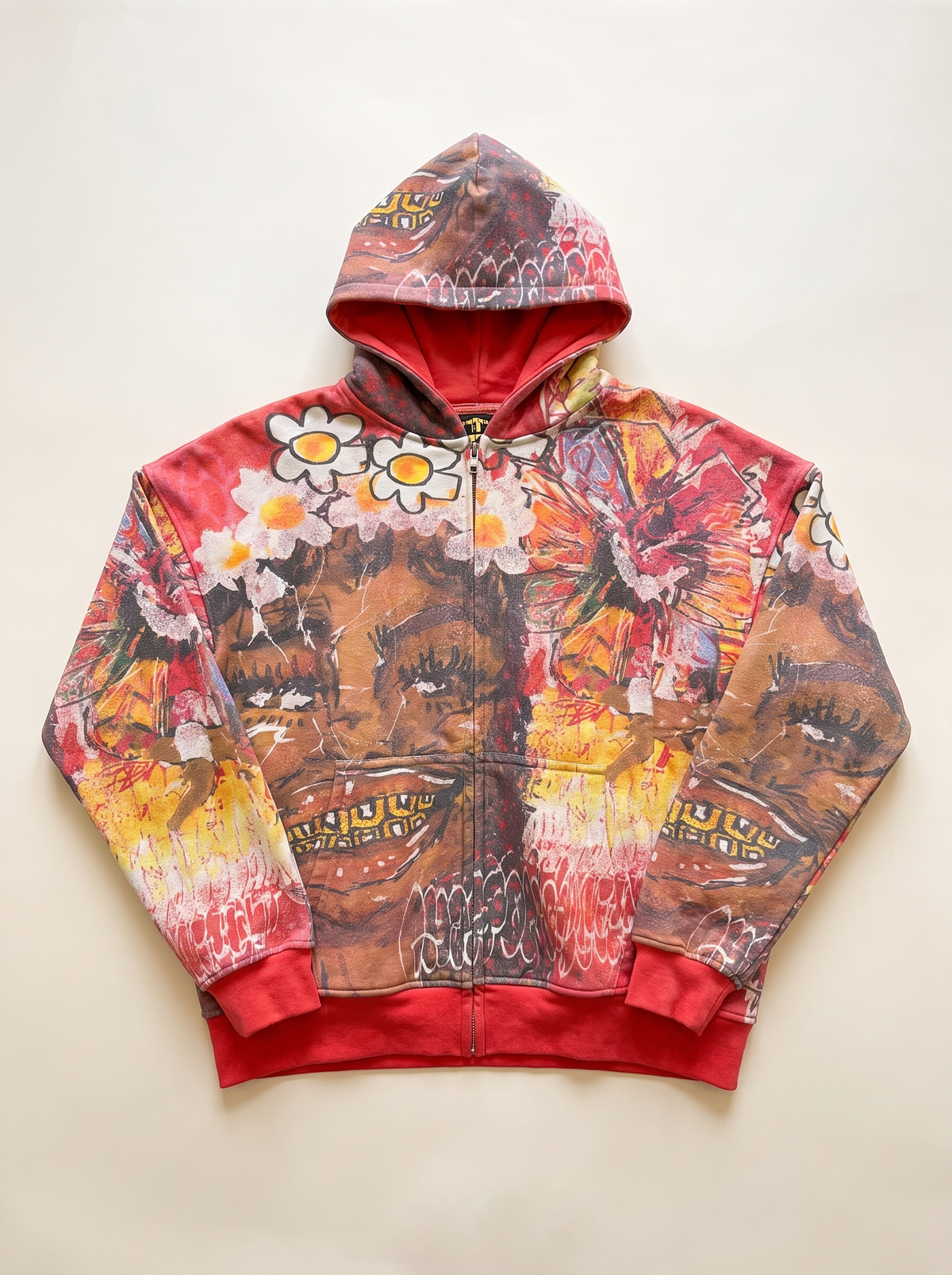 Scarlet Red Glee Garden Zip Up Hoodie
