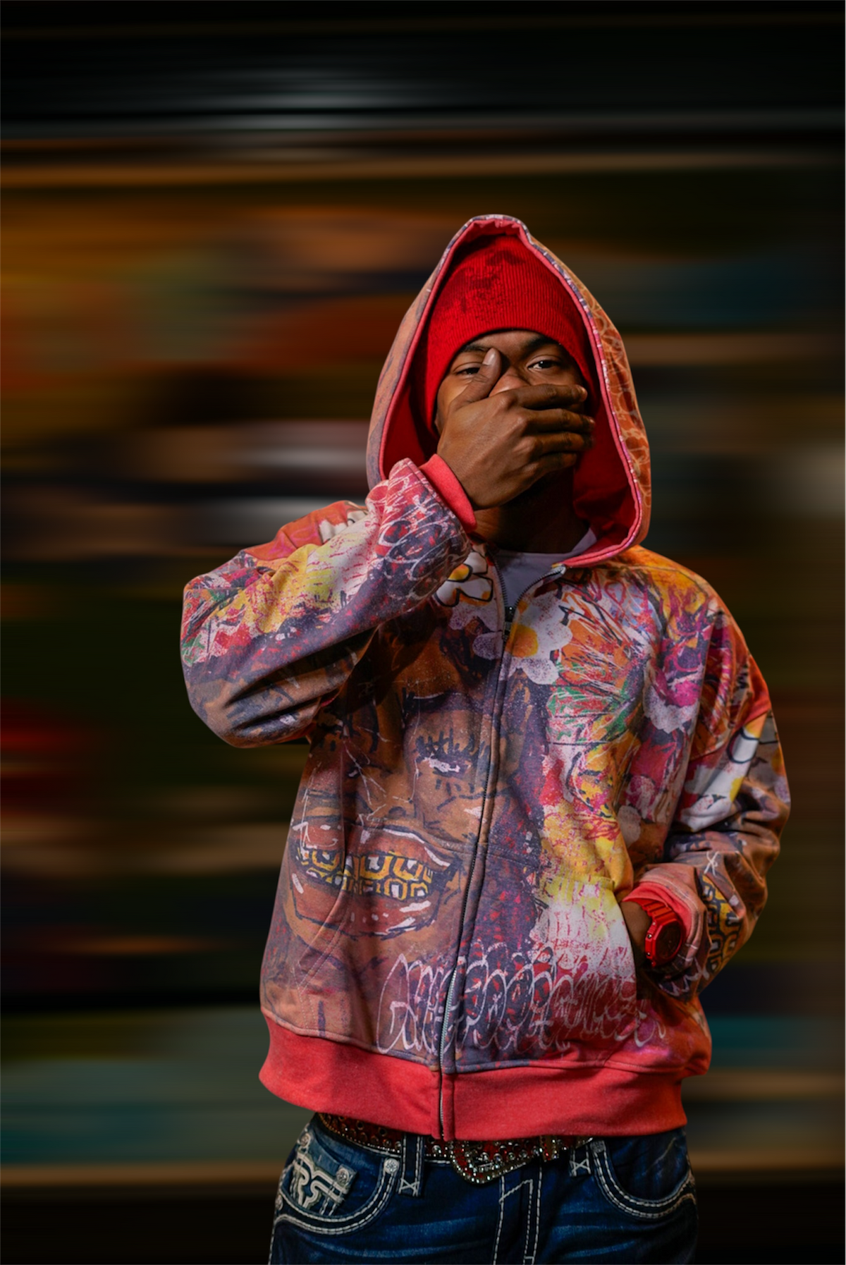 Scarlet Red Glee Garden Zip Up Hoodie
