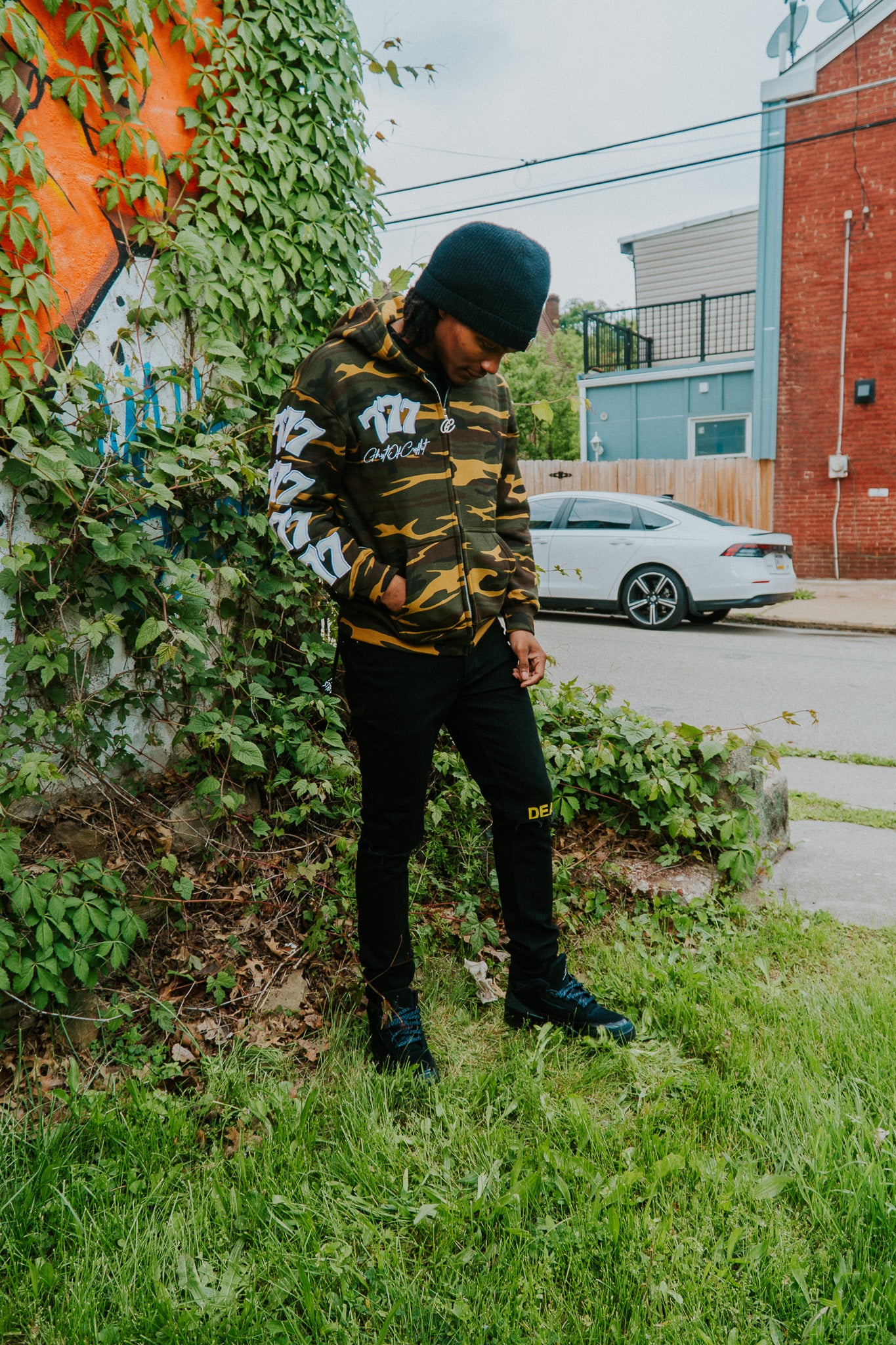 Green Conflict Division Zip Up Hoodie