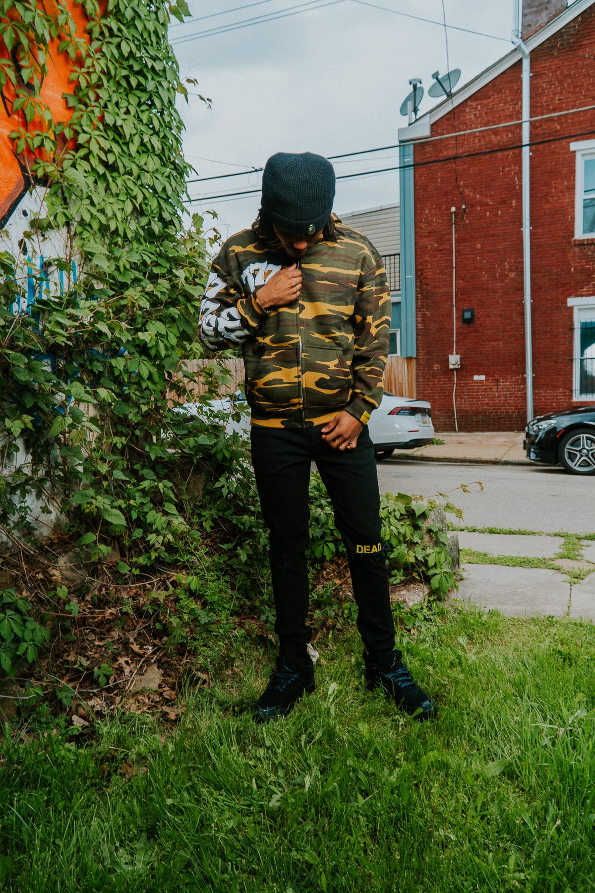Green Conflict Division Zip Up Hoodie