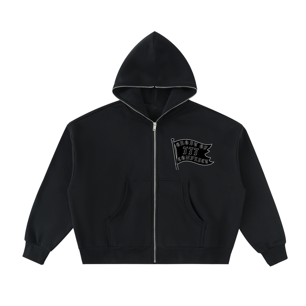Ghost Flag Boxy Zip Up Hoodie(set sold separately)