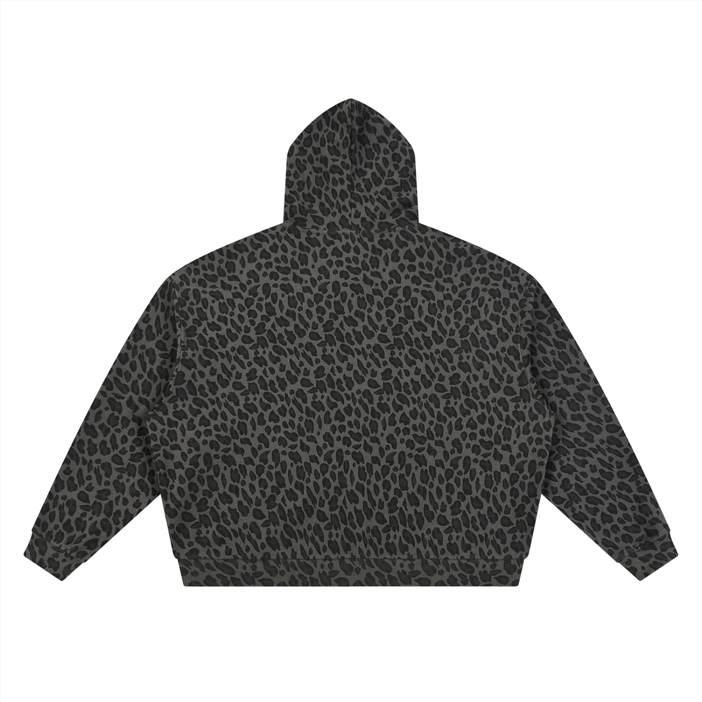Leopard Waffle Zip Up Hoodie