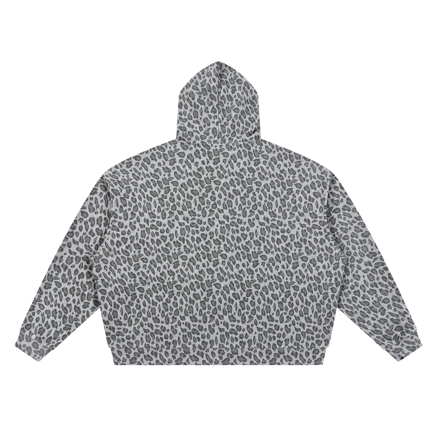 Leopard Waffle Zip Up Hoodie